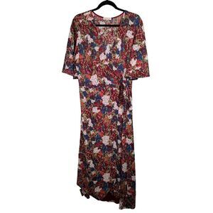 Kindom Floral Side Tie Midi Dress Women's XL